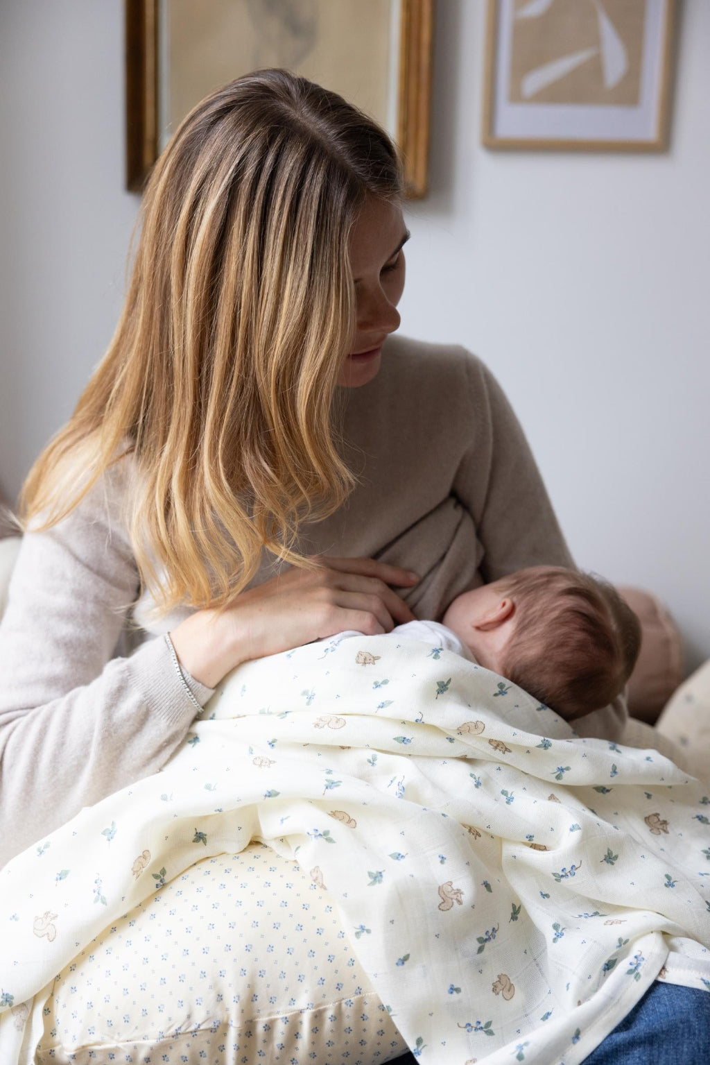 Cam Cam muslin babytæppe, Økologisk, GOTS - Blueberries