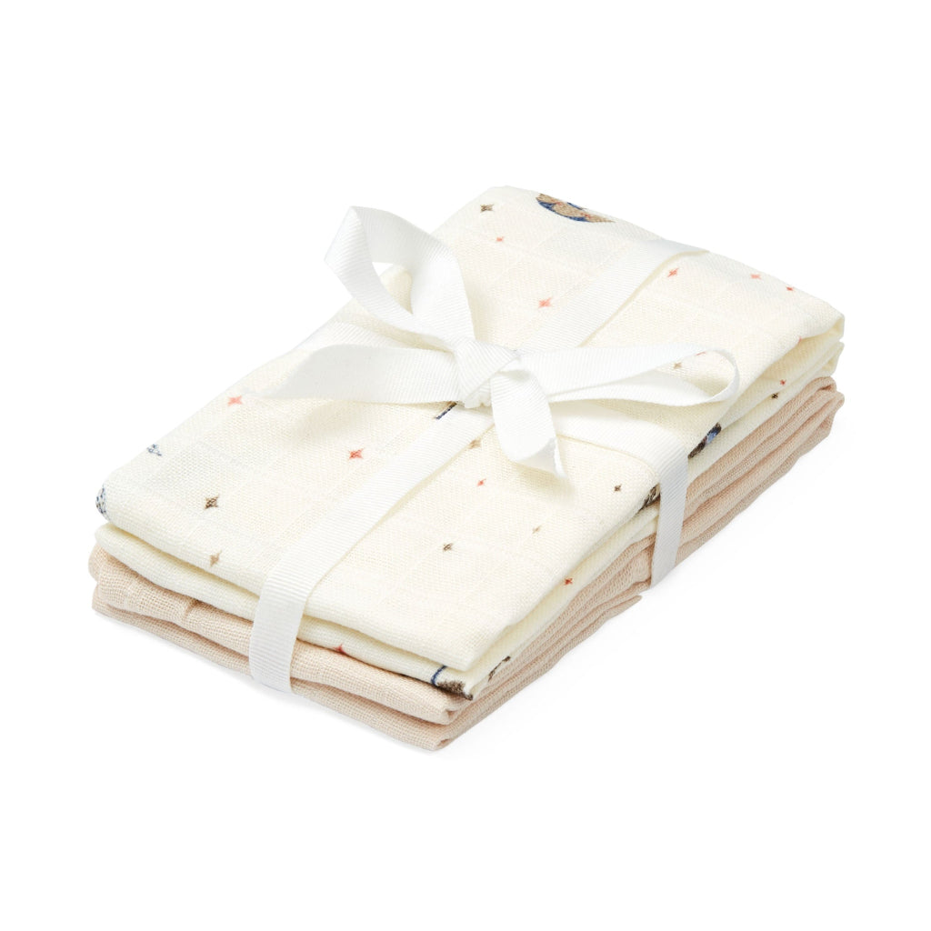 Cam Cam vaskeklude, 4-pak økologisk, GOTS - Carousel