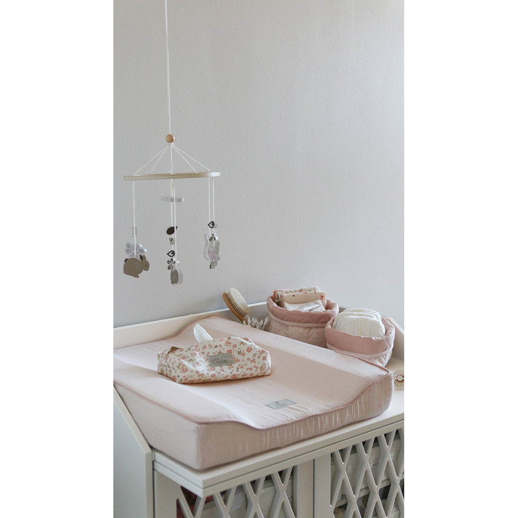 Cam Cam Quilted Storage Baskets - Set of Two - OCS - Classic Stripes Rose