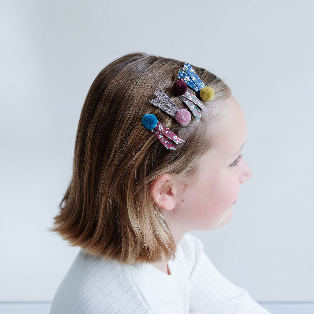 Mimi & Lula, 4 Hair Clips - Pom Pom Into the Woods