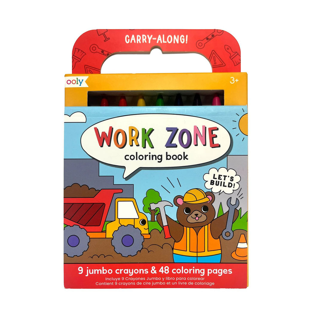 Ooly Crayons and Coloring Book - Work Zone - Carry Along