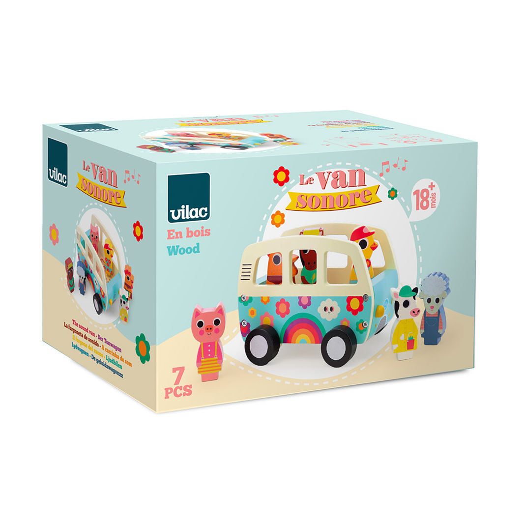 Vilac Sound Car with 6 Animal Figures
