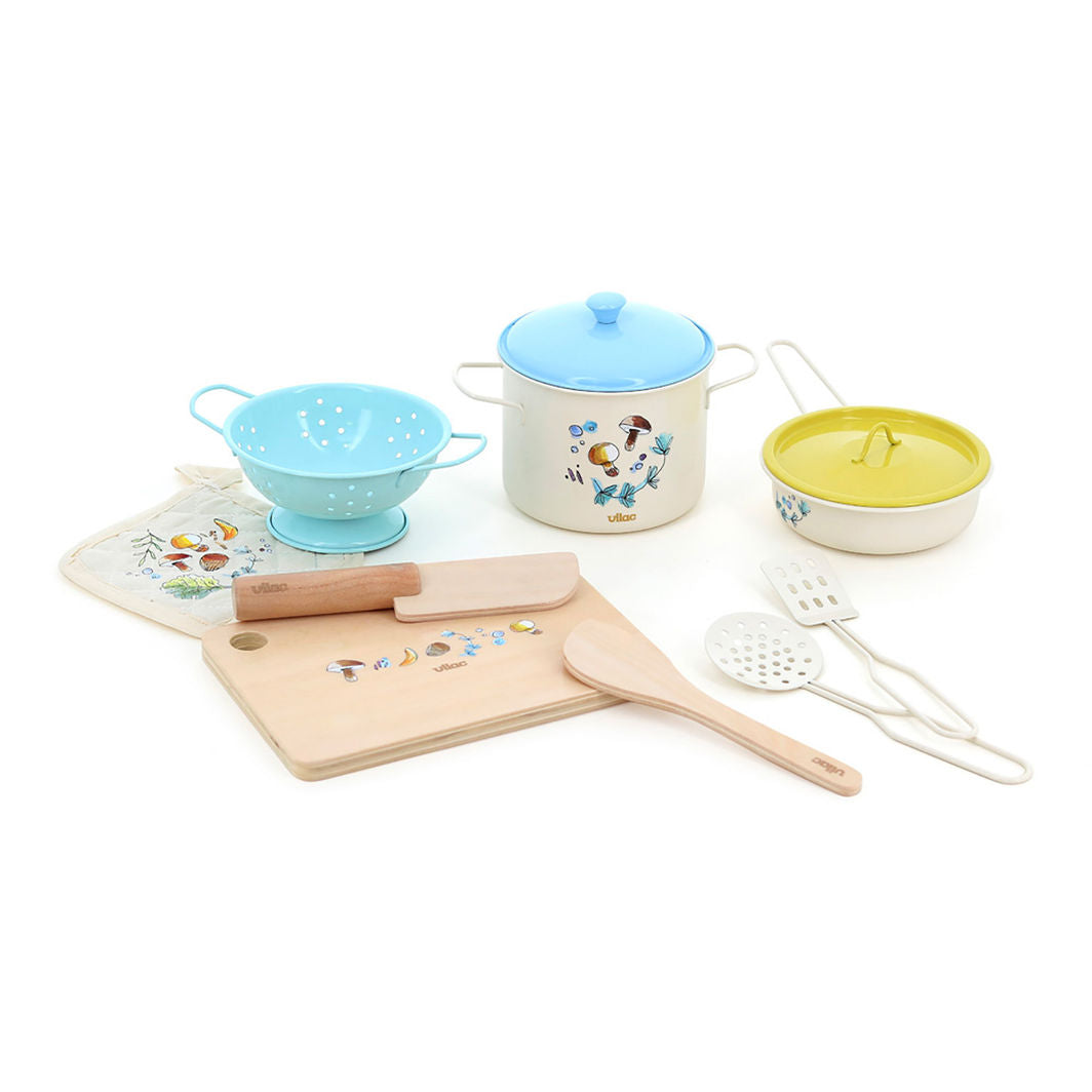 Vilac My Little Play Kitchen, 11-piece Set – Natural
