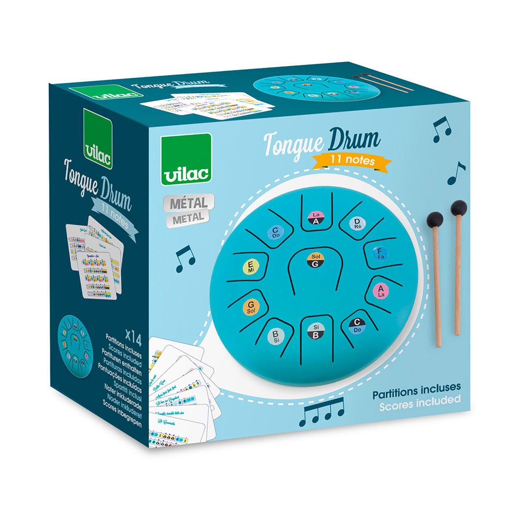 Vilac Musical Instrument, 11-Tone Tongue Drum