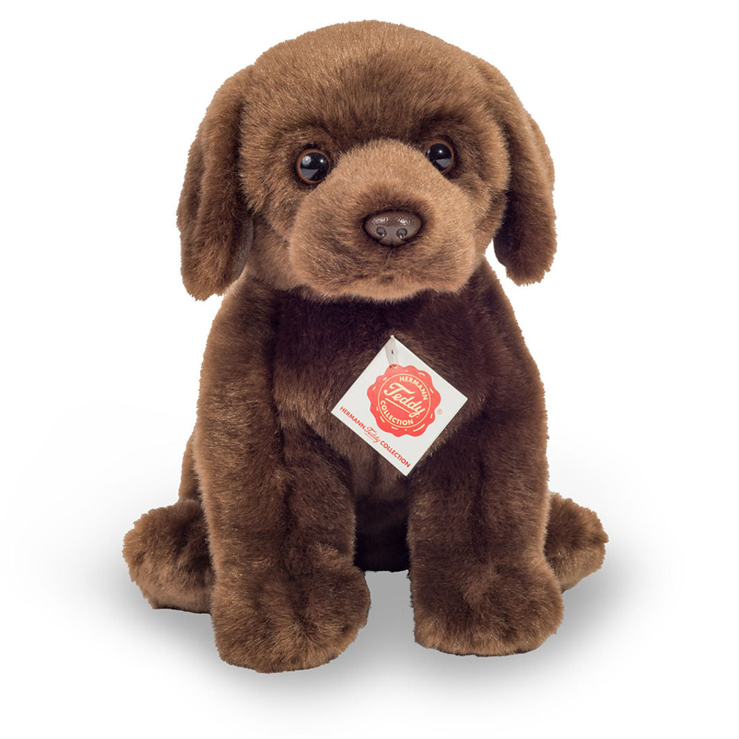 Teddy Hermann bamse, Siddende Labrador, brun - 25 cm