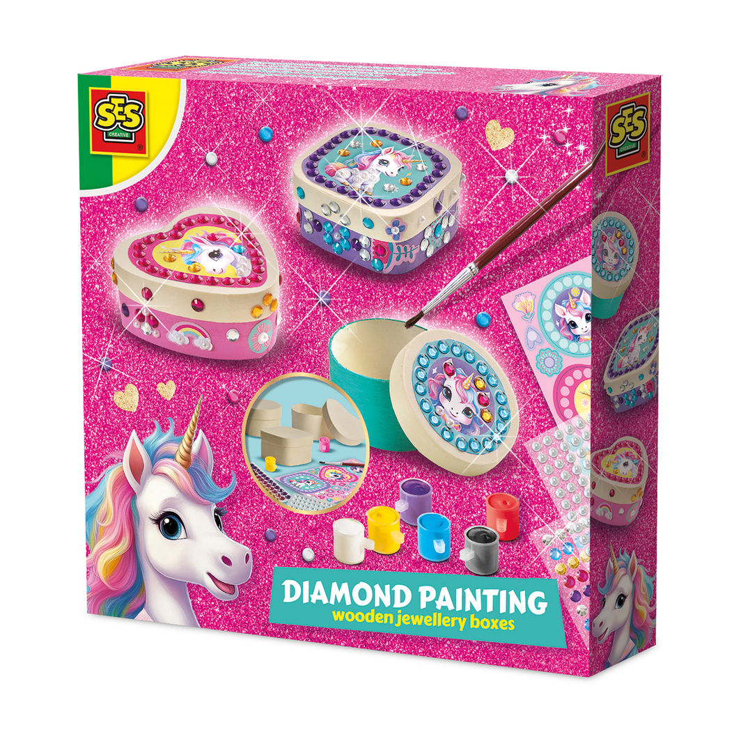 SES Creative, Diamond Mosaic - Jewelry Box with Unicorn