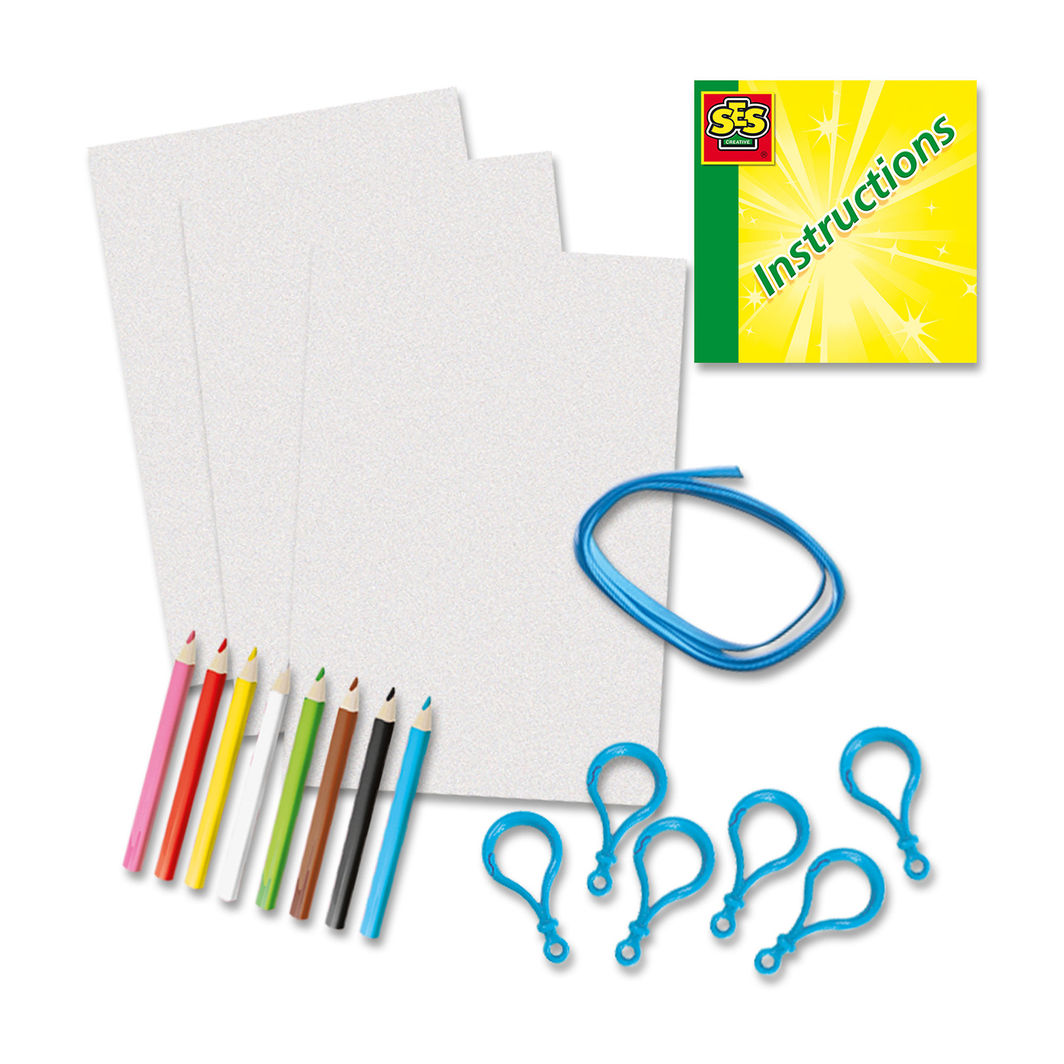 SES Creative Shrink Plastic, Dinosaur Keychains