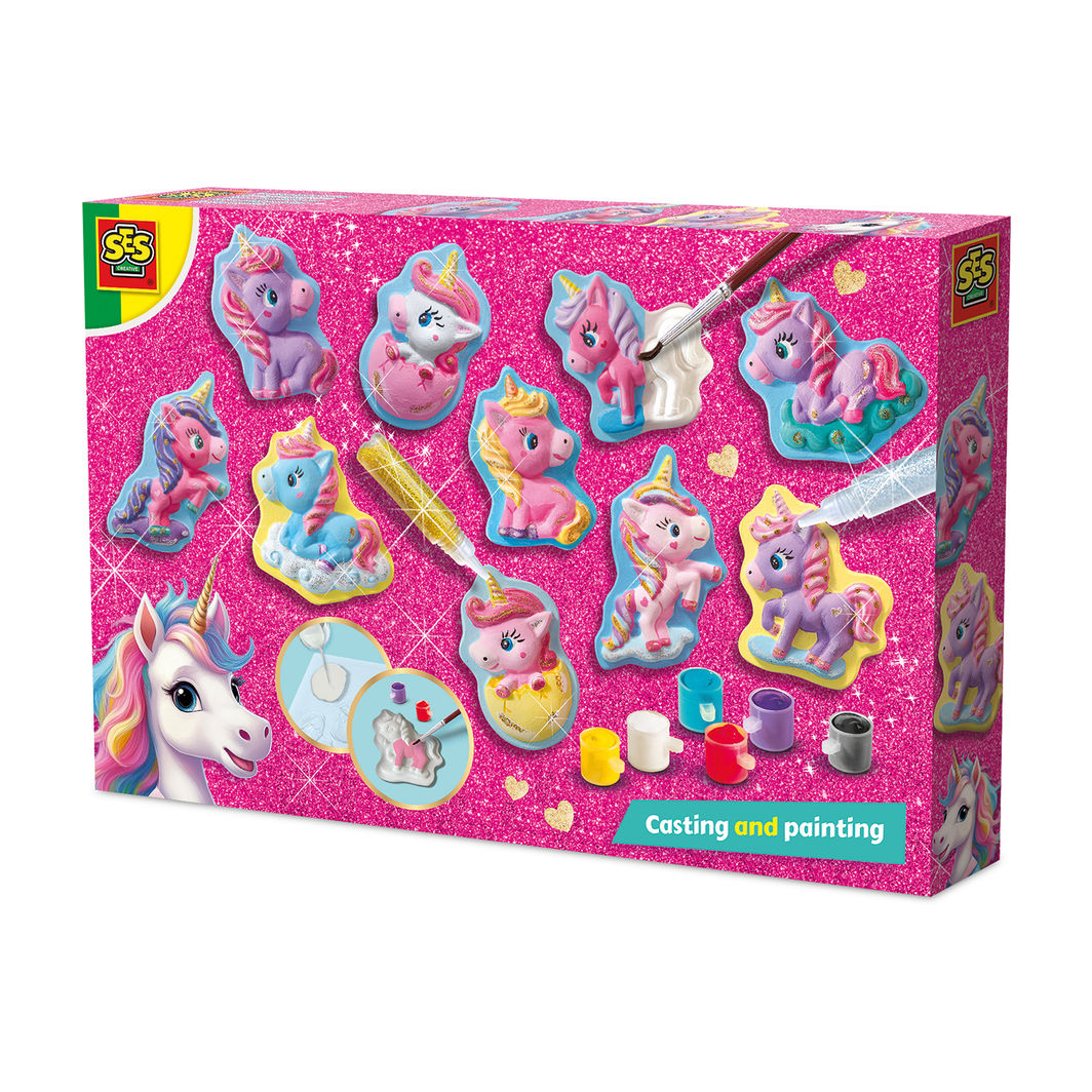 SES Creative Pour & Paint in Plaster, Unicorn Babies