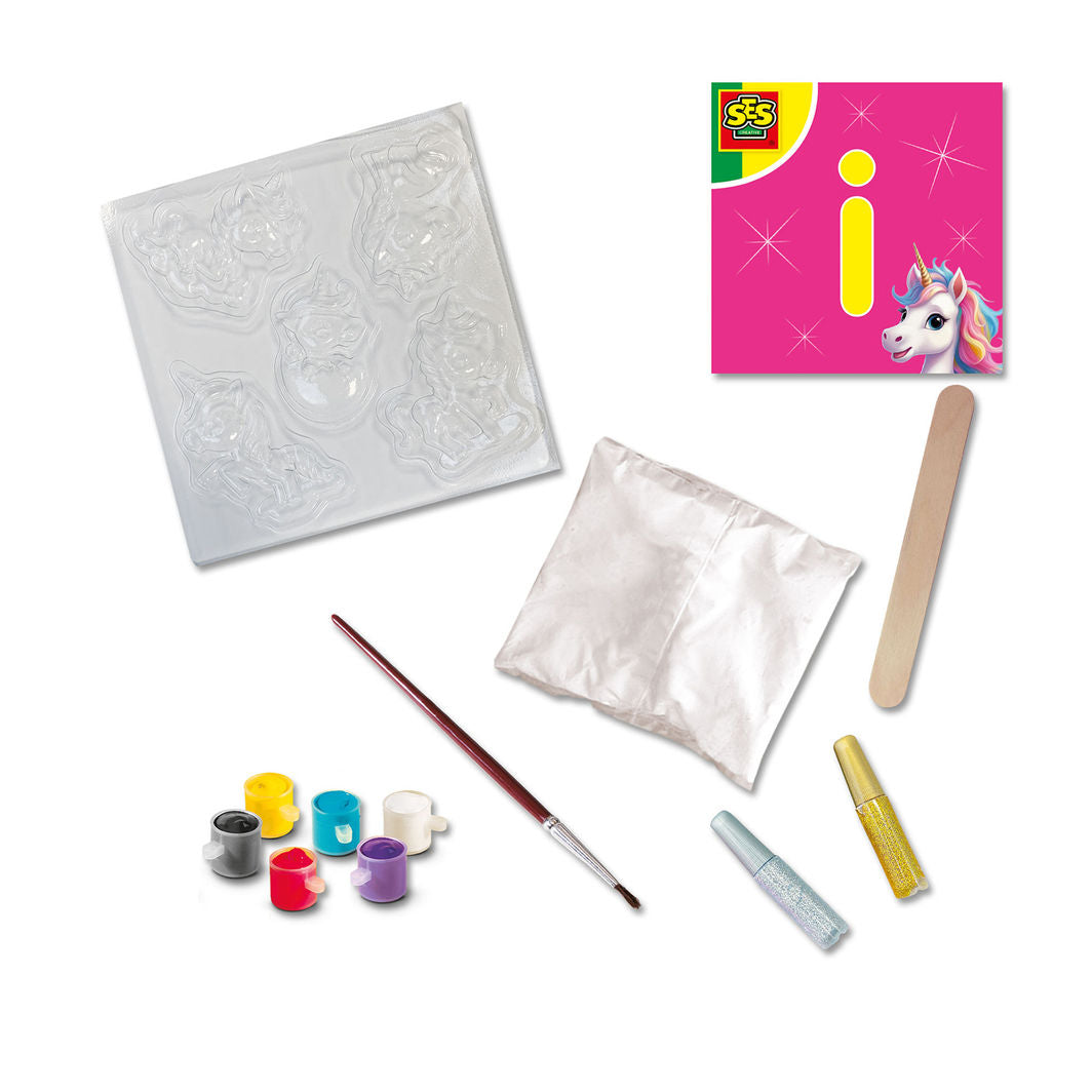 SES Creative Pour & Paint in Plaster, Unicorn Babies