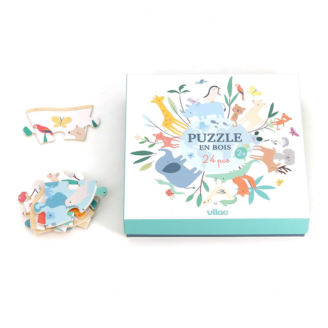 Vilac Wooden Jigsaw Puzzle, 24 Pieces, World