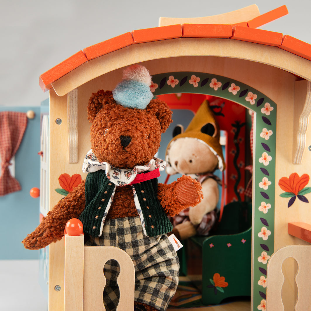 Moulin Roty Husvogn med møbler, Les Minouchkas