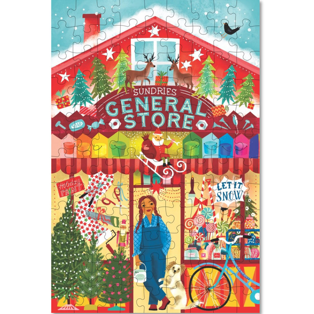 eeBoo Puzzle 100 Pieces, Christmas Market - Assorted Designs