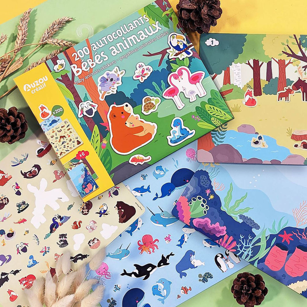 Auzou Stickers, Baby Animals - 200 pcs