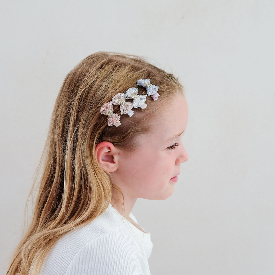 Mimi & Lula Hair Accessories, 8 Hair Clips - Mini Tutu Bow Enchanted