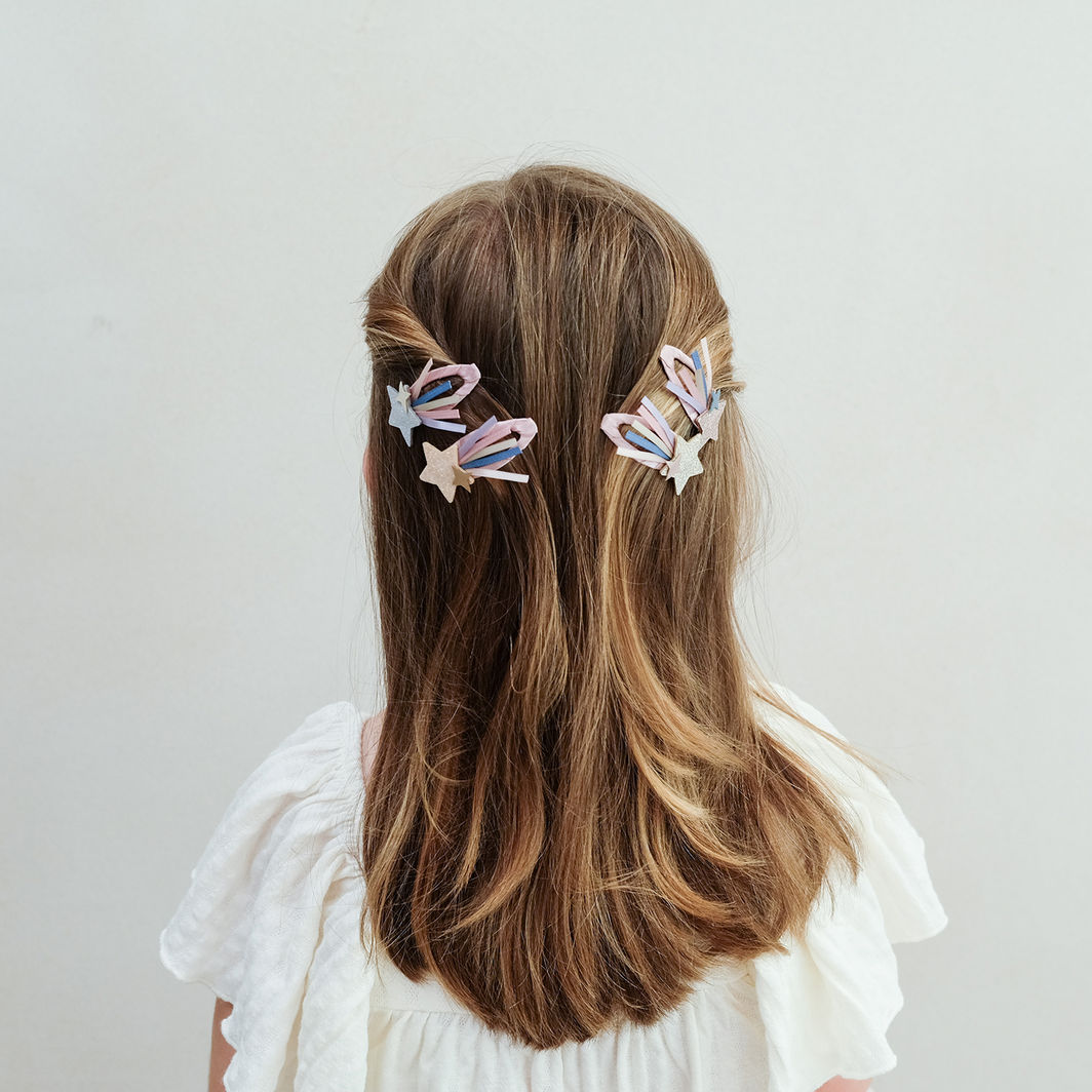 Mimi & Lula Hair Accessories, 4 Hair Clips - Star Trail Celeste