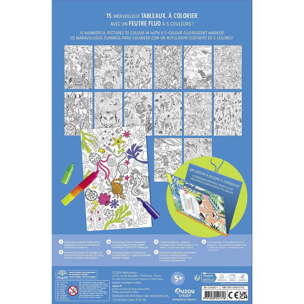 Auzou Coloring Book, Neon Designs