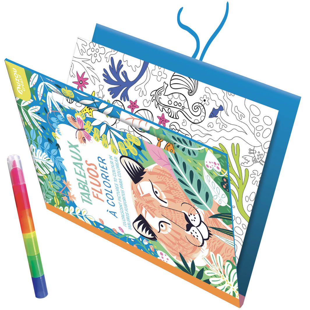 Auzou Coloring Book, Neon Designs