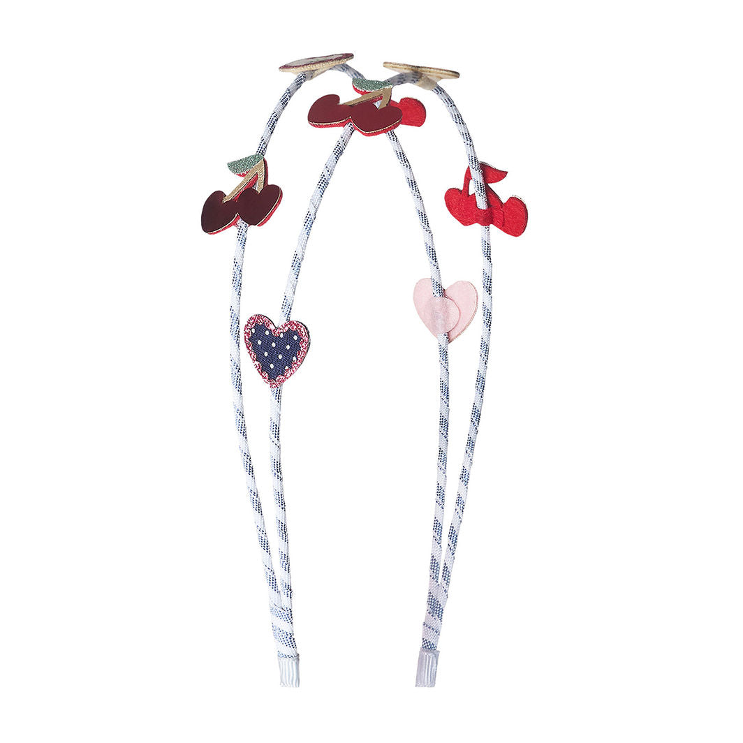 Mimi & Lula - Dobbelt hårbøjle - Red Cherries Mon Cheri