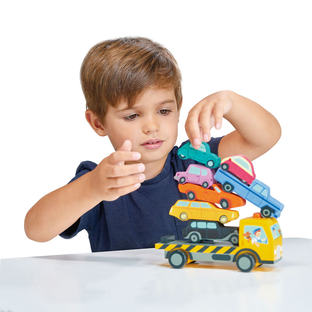 Tender Leaf Stable Cars, Car Transporter - From 18 Months