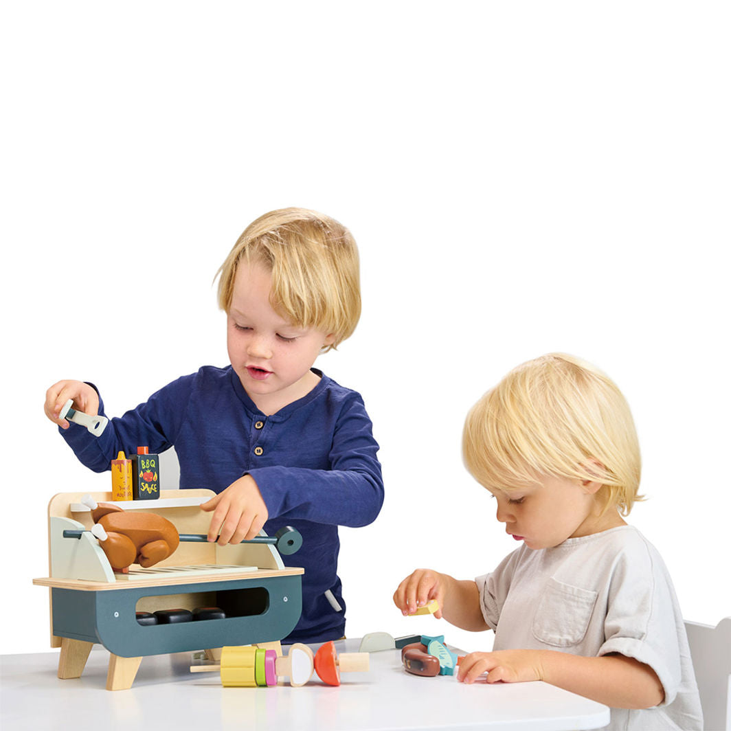 Tender Leaf Wooden Play Food, BBQ Grill Set