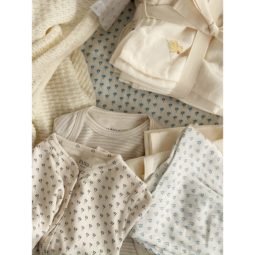 Fanga Fontana Bellini Muslin Cloth, Organic, 3-Pack - Punto Blue