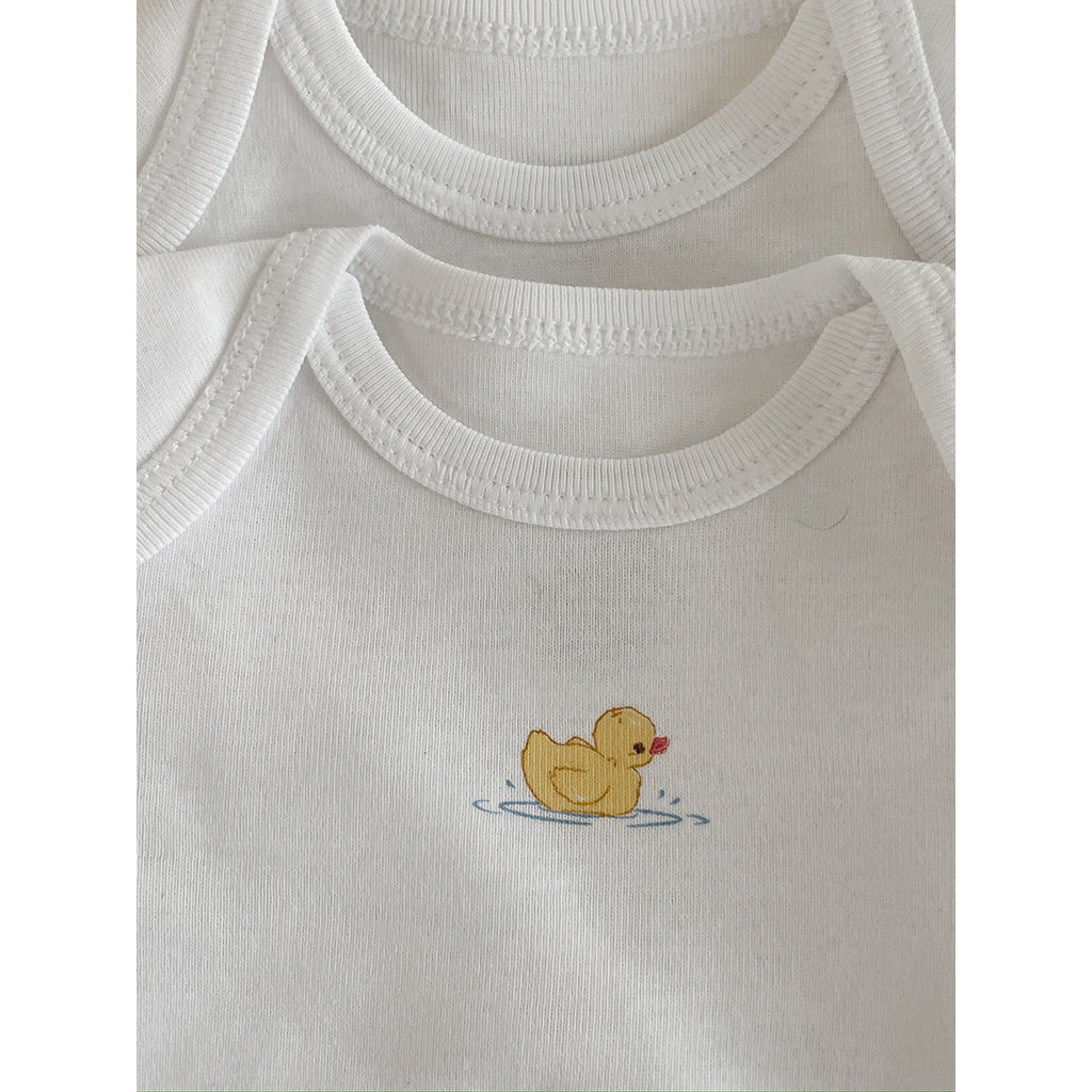 "Fanga Fontana Piscina Long-Sleeve Bodysuit, 2-Pack - Optic White"