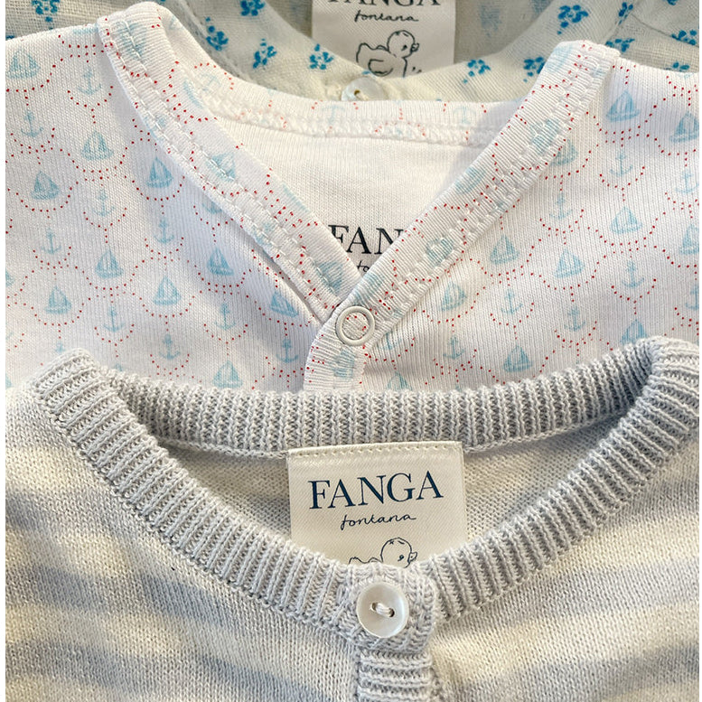 Fanga Fontana Venti Baby Cardigan, Organic, Gray Dawn – Ages 1–9 months
