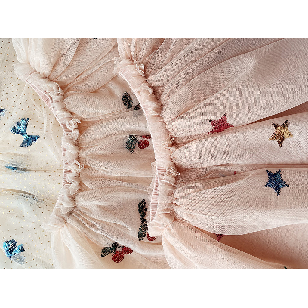 Konges Sløjd Yvonne Skirt, Ma Grande Cerise Sequin – Size 18 Months-6 Years