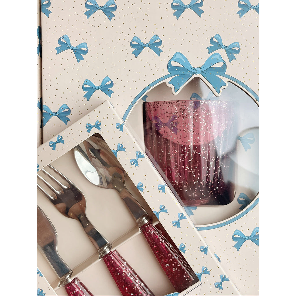 Konges Sløjd Glitter Cutlery Set in Stainless Steel, Sparkling Sangria