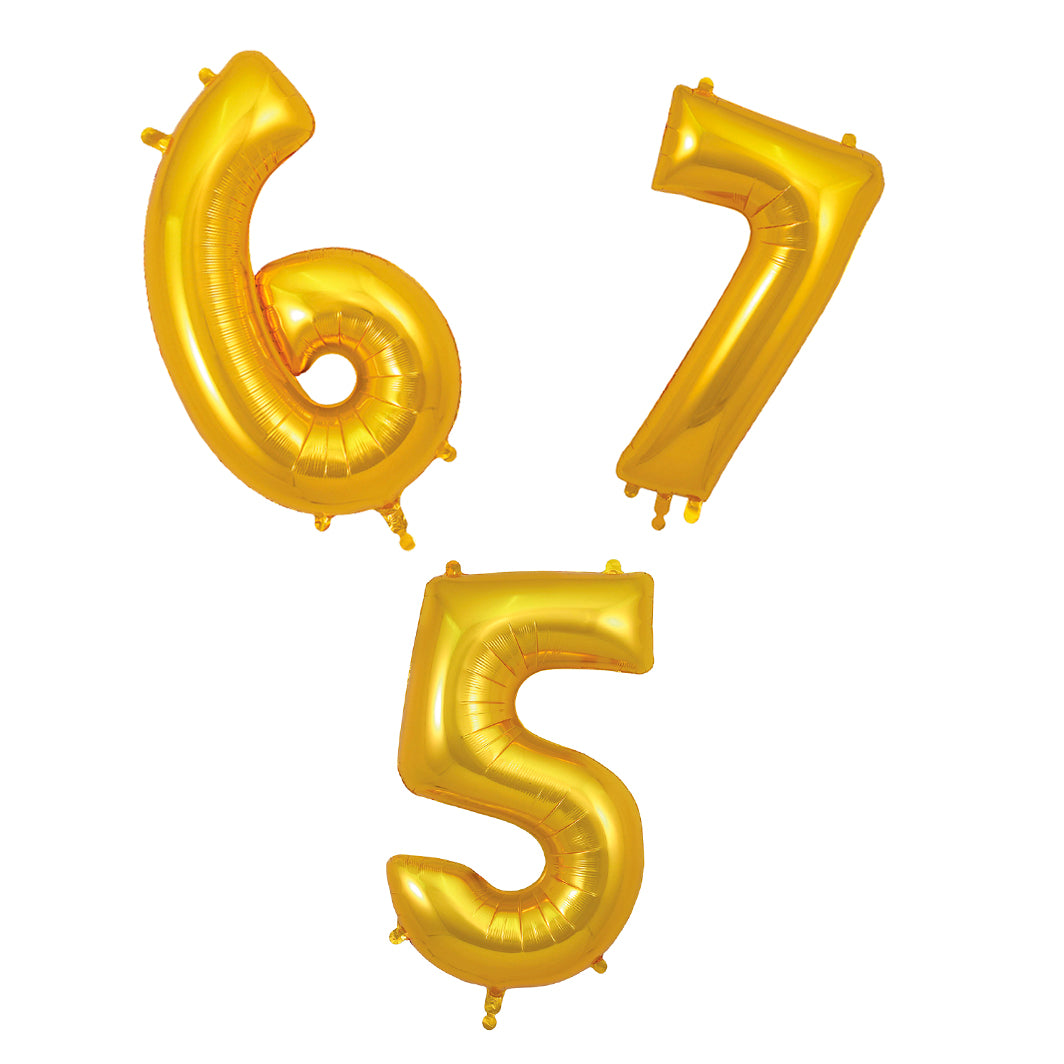 My Little Day, Giant Foil Number Balloon, Gold - 0-9