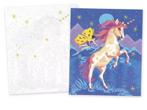 Janod Painting Kit, Paint by Numbers – Unicorns