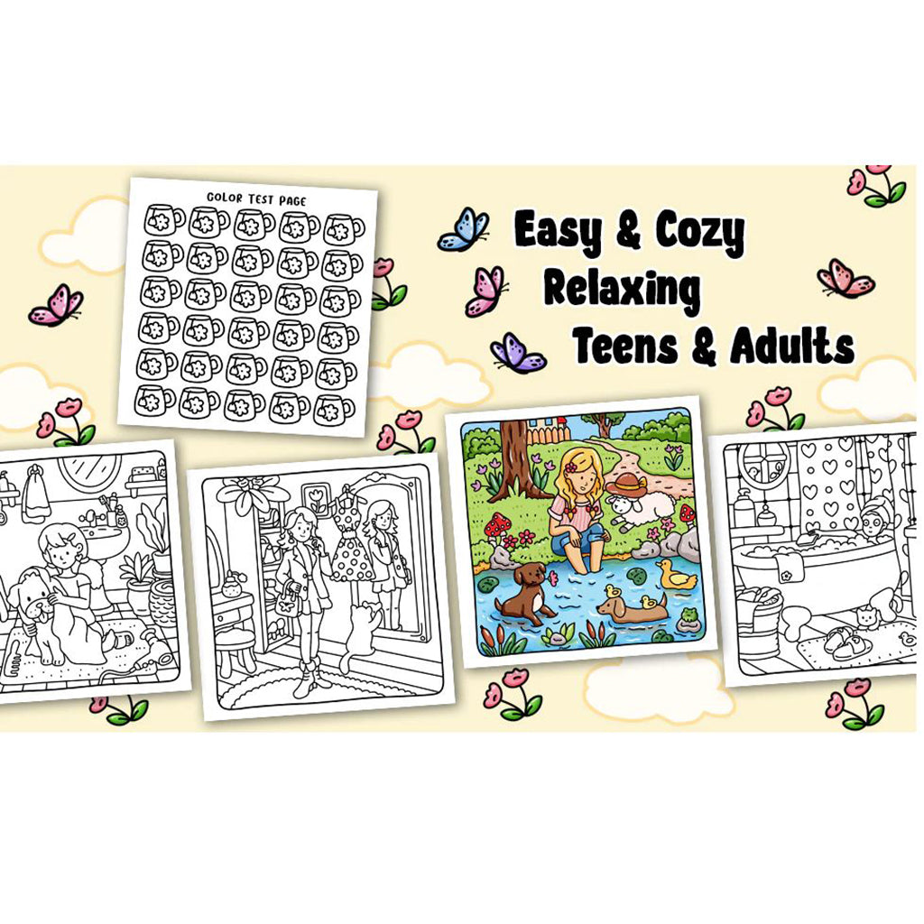 Cozy Girl Life Coloring Book