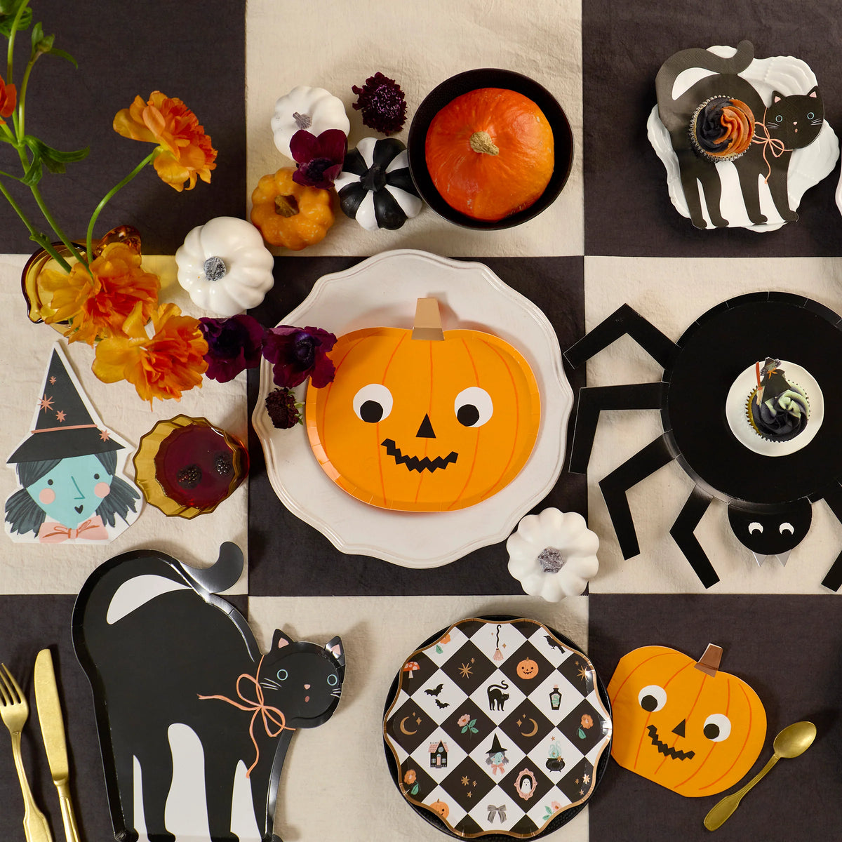 Meri Meri Paper Plates, Halloween, Spider - 8 pcs.