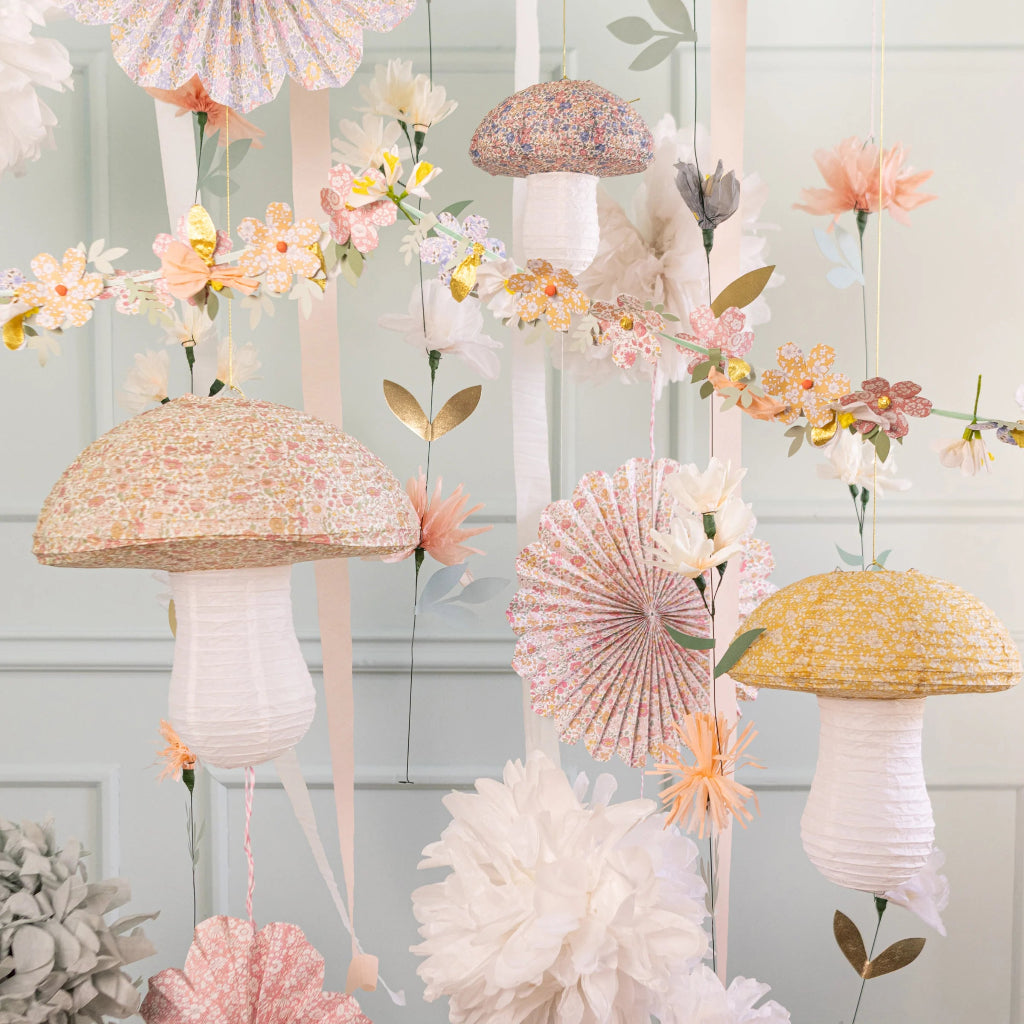 Meri Meri x Liberty lanterner, Svampe - 6 stk.