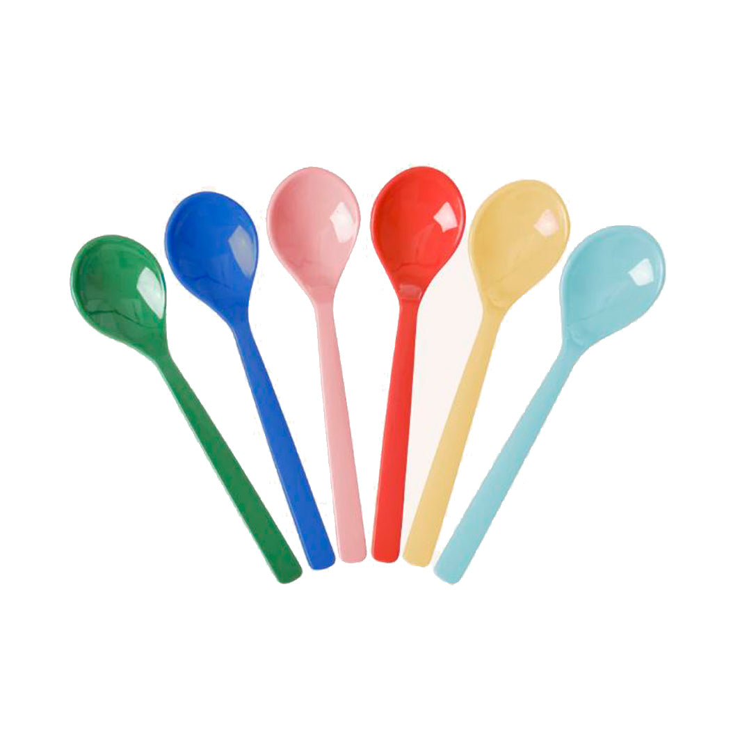 Rice melamin skeer, 6 stk. kort - Solid colors