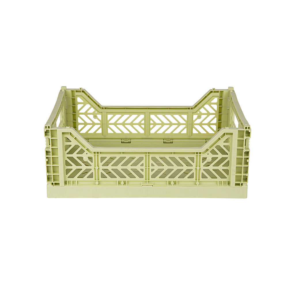 Aykasa Midi Folding Crate, Lime Cream