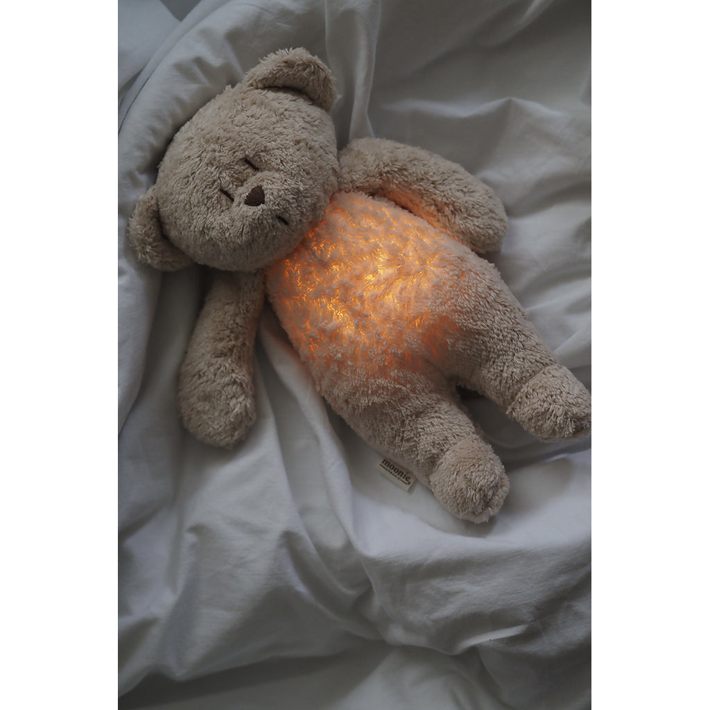 Moonie 2.0, Organic Humming Bear with Pink Noise and Lamp - Rose