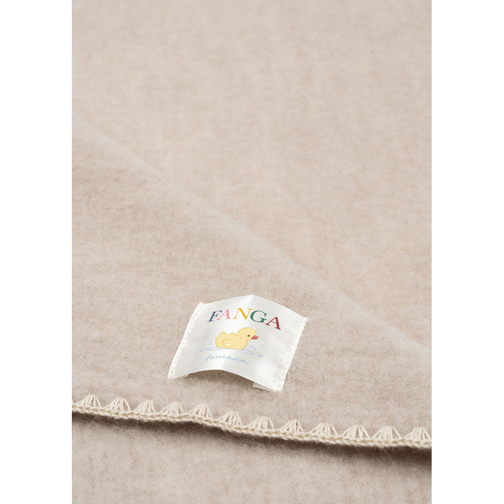 Fanga Fontana Erba Baby Blanket in Wool Fleece, Oatmeal Melange