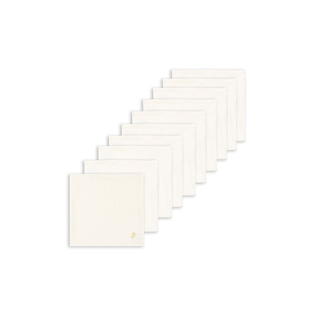 Fanga Fontana Organic Muslin Cloth, 10-Pack - Antique White