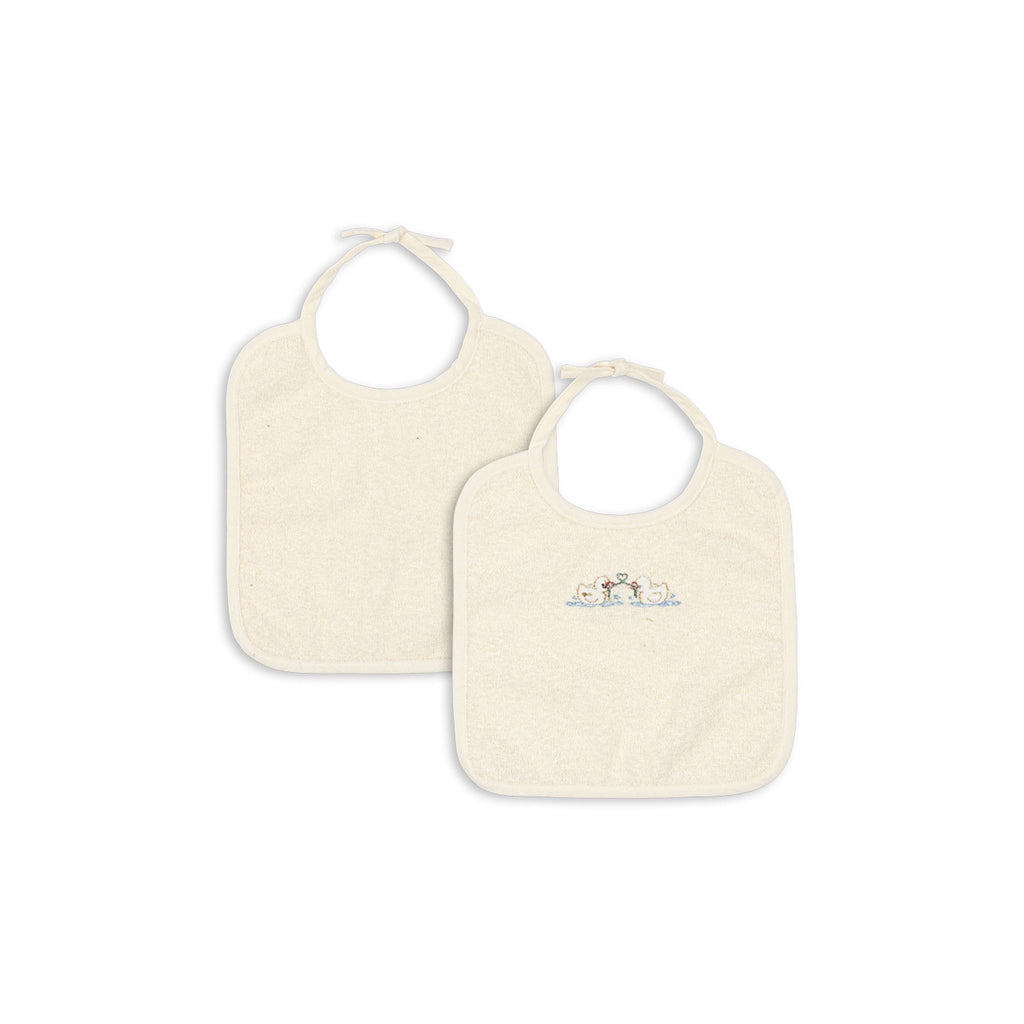 Fanga Fontana Fio Terry Bib, GOTS Certified, 2-Pack - Antique White