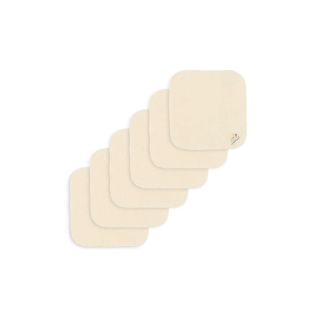 Fanga Fontana Figo Terry Washcloth, GOTS Certified, 6-Pack - Antique White