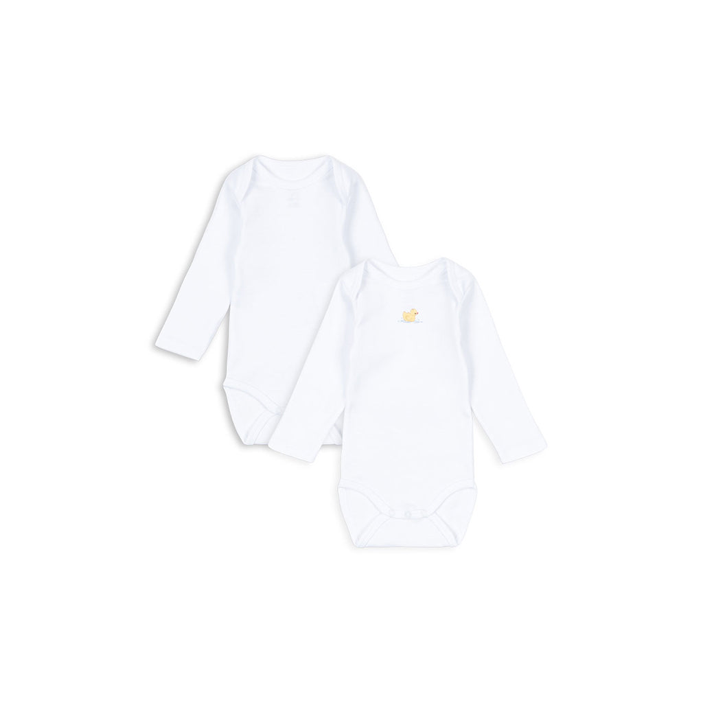 "Fanga Fontana Piscina Long-Sleeve Bodysuit, 2-Pack - Optic White"