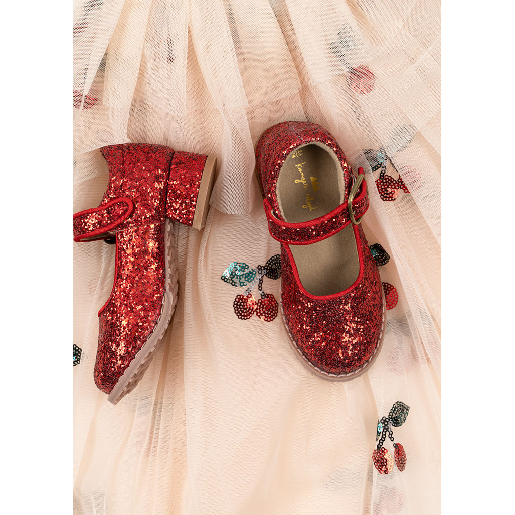 Konges Sløjd Glitter Fairy Costume, Ma Grande Cerise, Cape and Shoes - Shoe Size 23-30