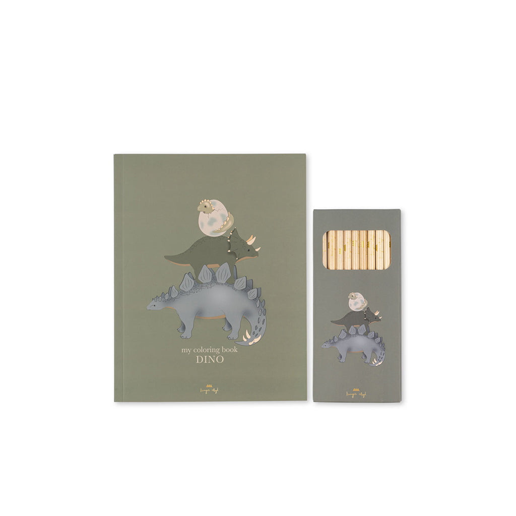 Konges Sløjd Coloring Book & Color Pencils, Dino