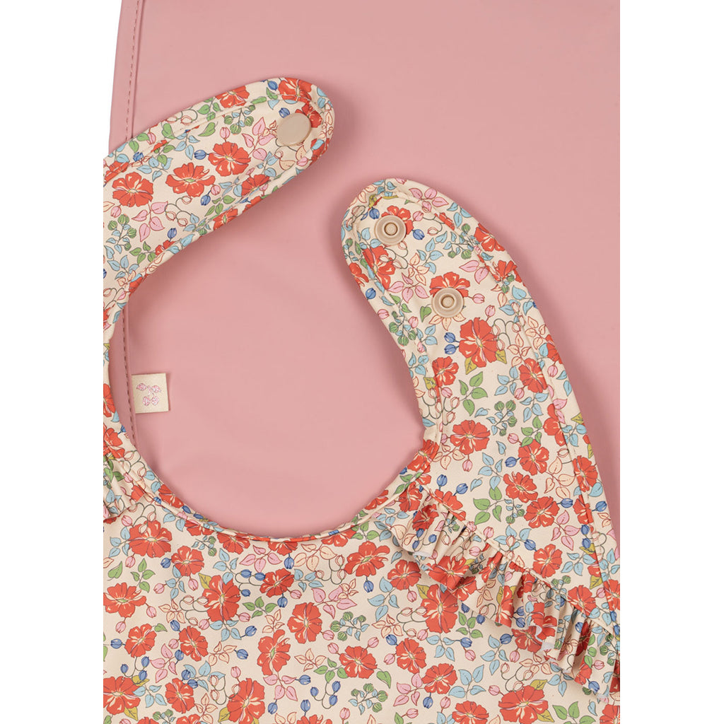 Konges Sløjd Bibs with Ruffles, 2-Pack - Kaluka/Bridal Rose