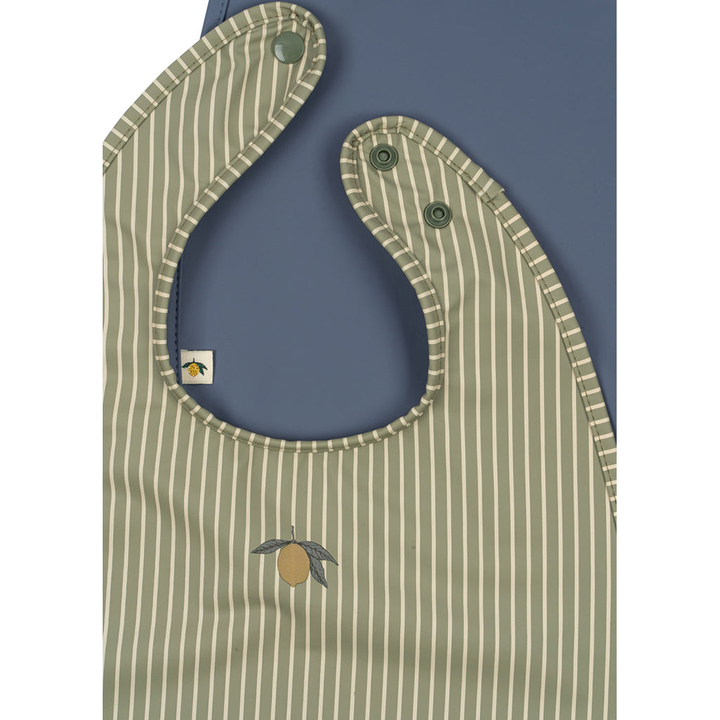 Konges Sløjd Set of 2 Bibs – Tea Stripe/Flint Stone