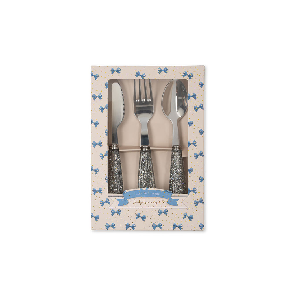 Konges Sløjd Glitter Stainless Steel Cutlery Set, Blue