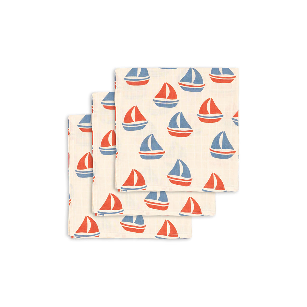 Konges Sløjd stofble, økologisk muslin, 3-pak - Ahoy