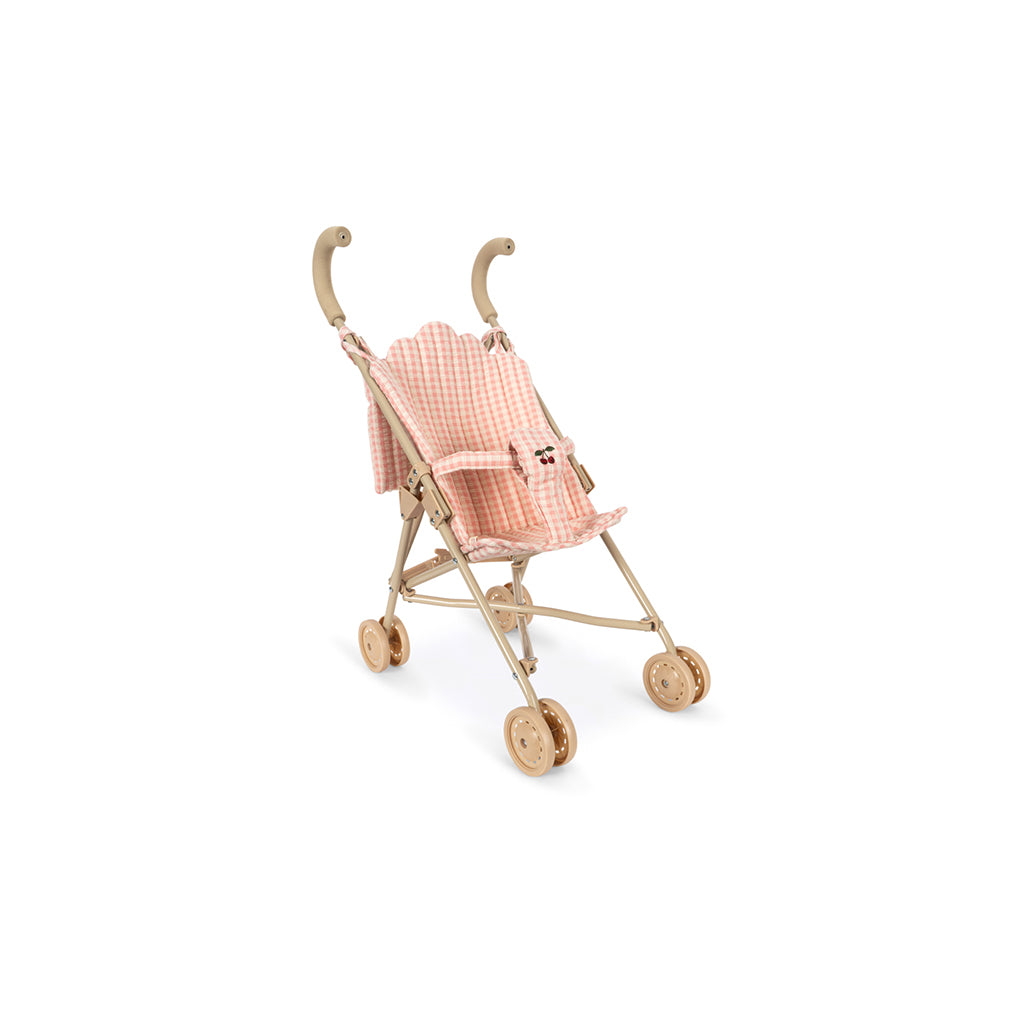 Konges Sløjd Poppy Doll Set with Doll and Stroller, Pink Check