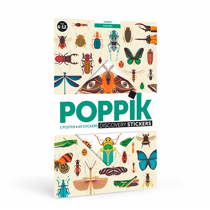 Poppik Paper Sticker Mosaic, Poster and 44 Stickers - Insects